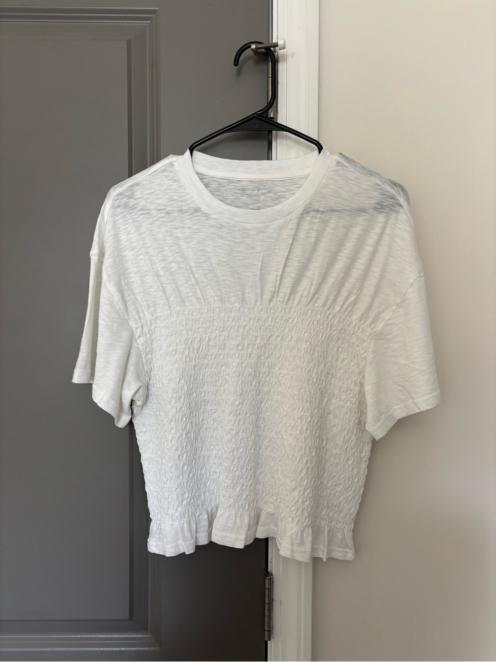 NWOT Aerie White Smocked Tee